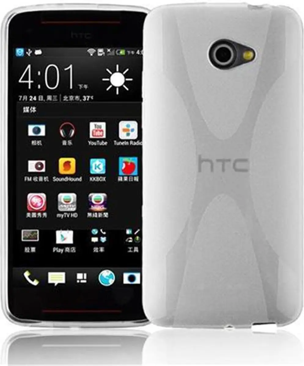 Cadorabo Hoesje geschikt voor HTC BUTTERFLY S in SEMI-TRANSPARANT