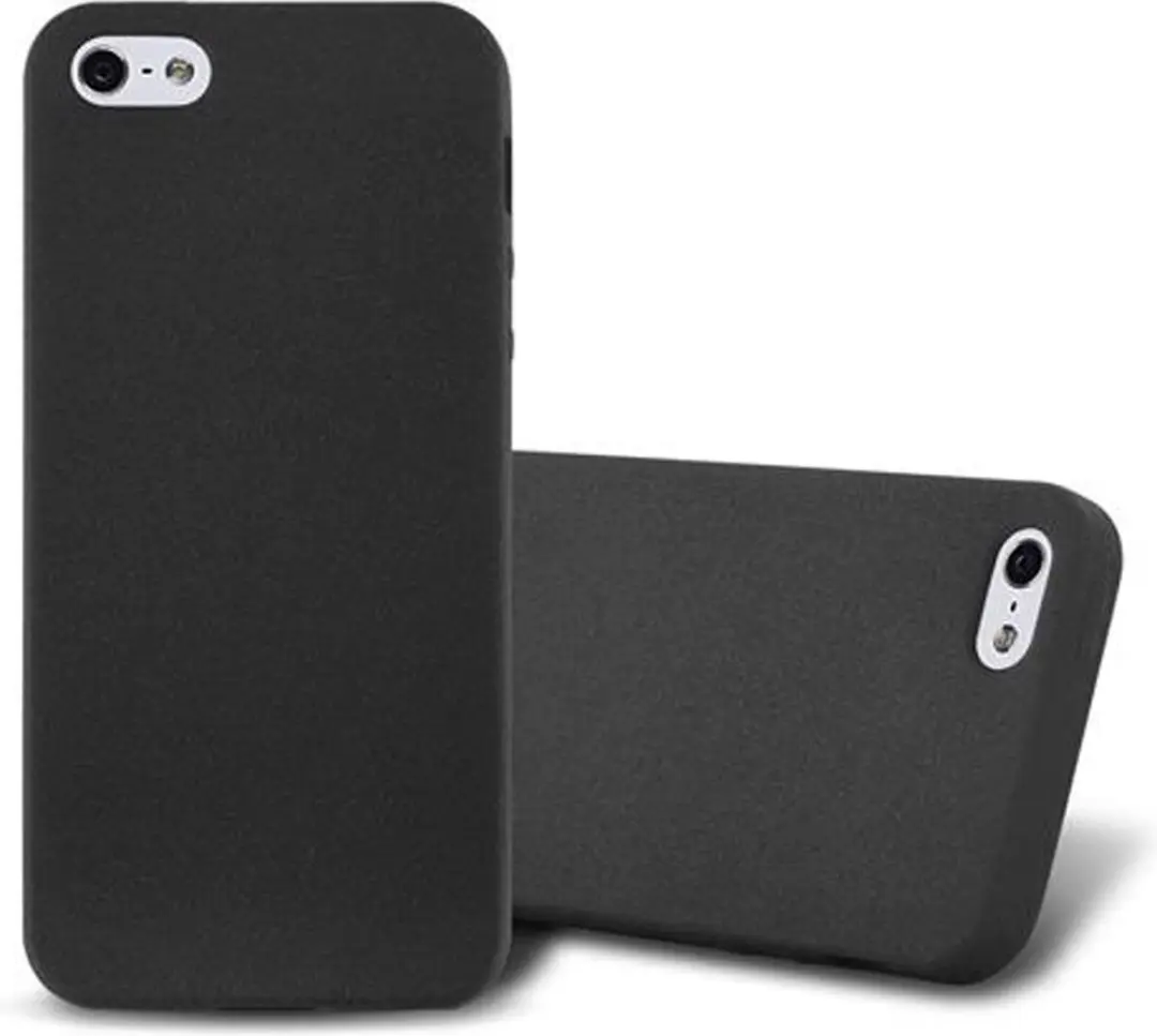 Cadorabo Hoesje geschikt voor Apple iPhone 5 / 5S / SE 2016 in FROST ZWART