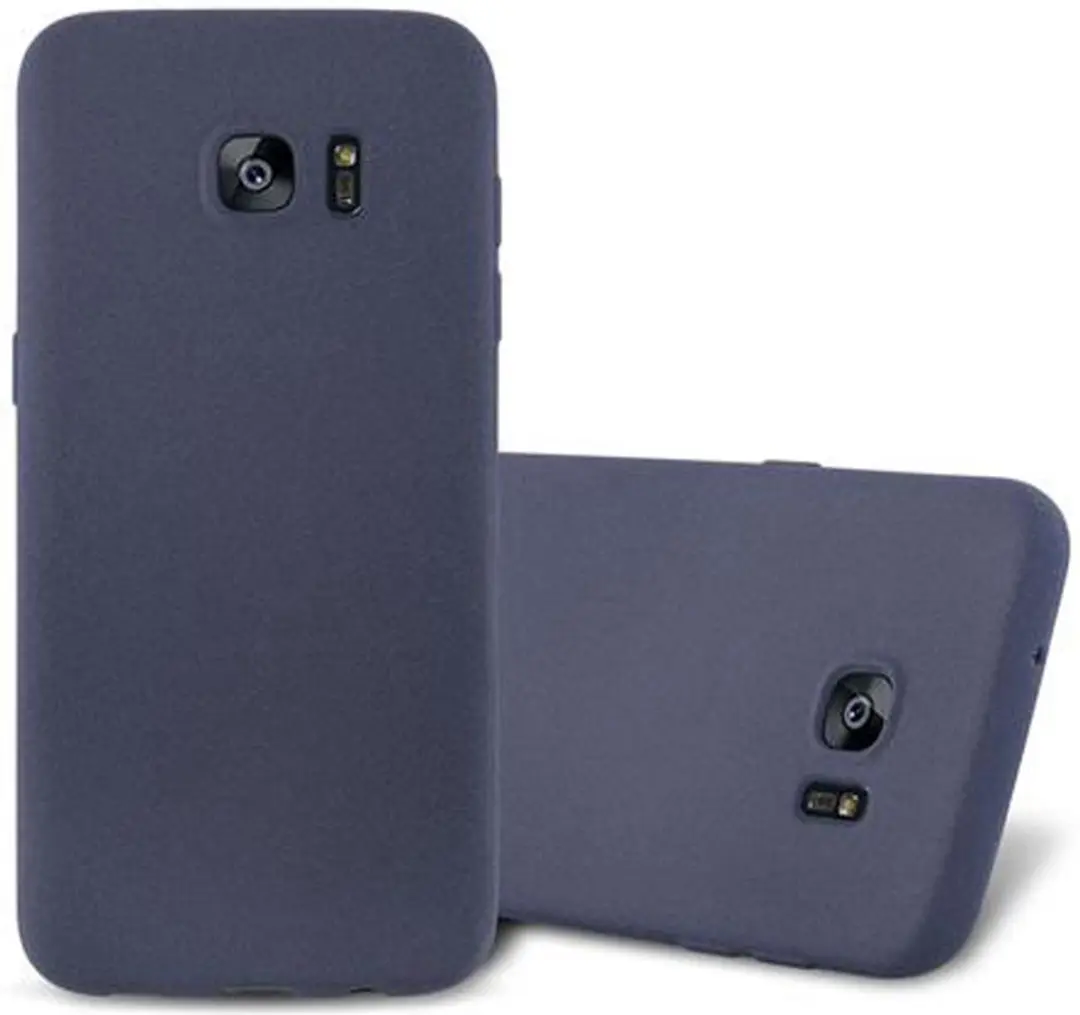 Cadorabo Hoesje geschikt voor Samsung Galaxy S7 EDGE in FROST DONKER BLAUW