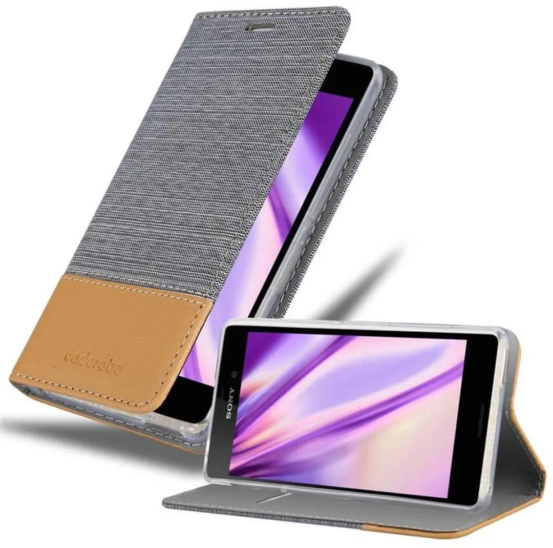 Cadorabo Hoesje geschikt voor Sony Xperia M4 AQUA in LICHTGRIJS BRUIN