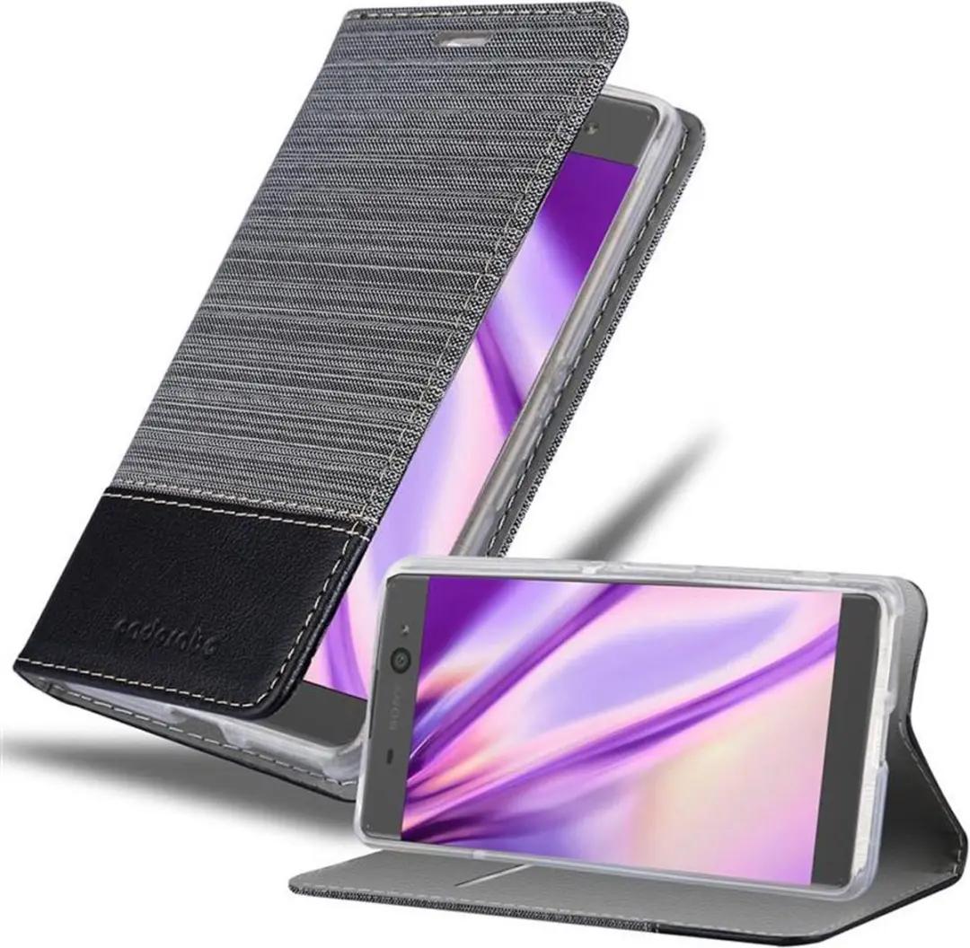 Cadorabo Hoesje geschikt voor Sony Xperia XA in GRIJS ZWART