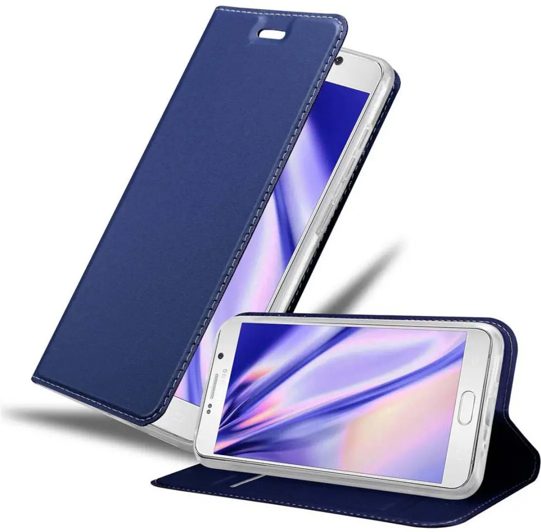 Cadorabo Hoesje geschikt voor Samsung Galaxy NOTE 5 in CLASSY DONKER BLAUW