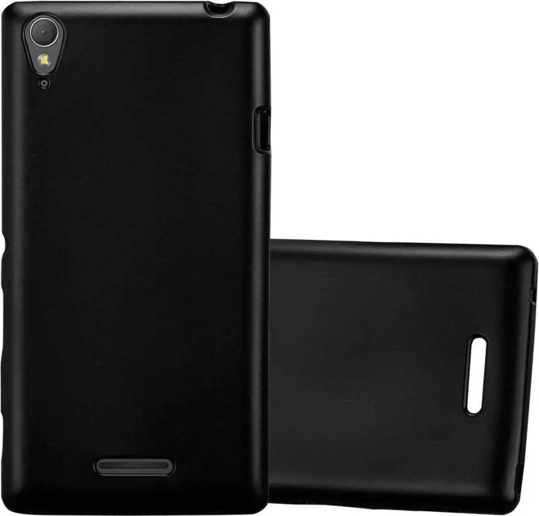 Cadorabo Hoesje geschikt voor Sony Xperia T3 in METALLIC ZWART