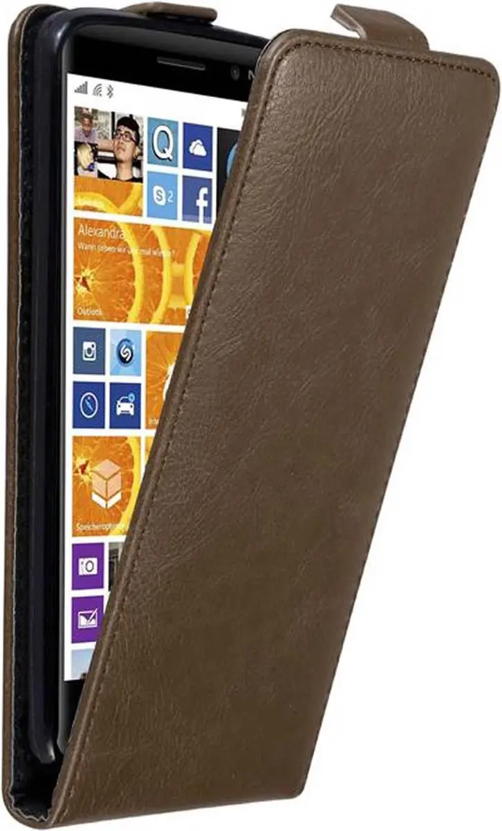 Cadorabo Hoesje geschikt voor Nokia Lumia 830 in KOFFIE BRUIN