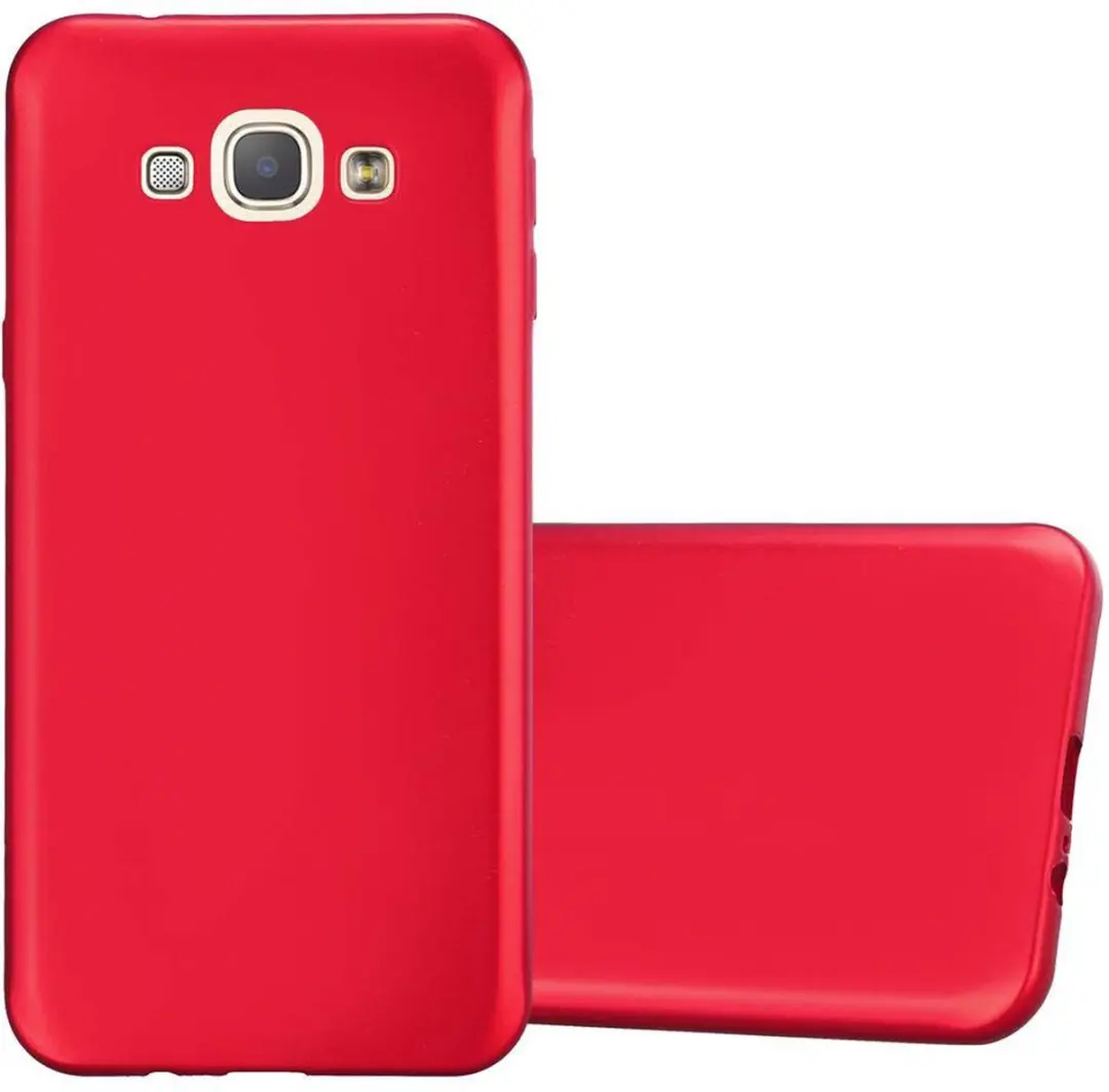 Cadorabo Hoesje geschikt voor Samsung Galaxy A8 2015 in METALLIC ROOD