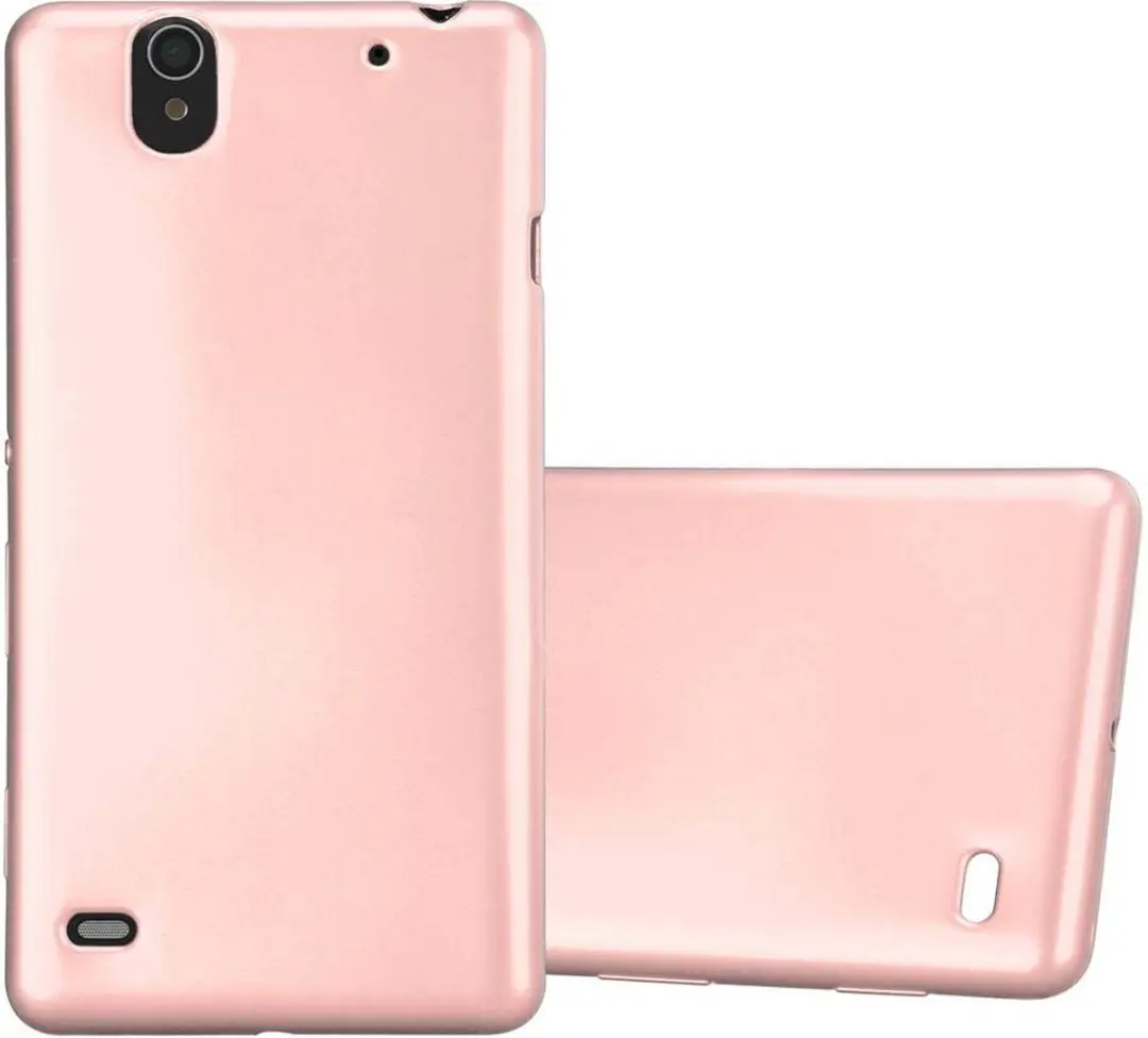 Cadorabo Hoesje geschikt voor Sony Xperia C4 in METALLIC ROSE GOUD