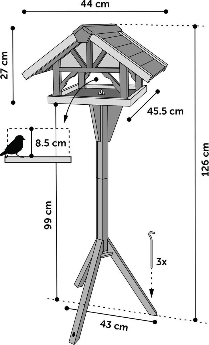 Flamingo Esschert Design Vintro Vogelvoederhuis - Bruin