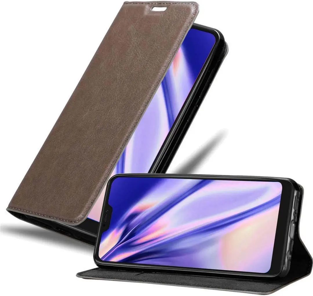Cadorabo Hoesje geschikt voor Xiaomi Mi 8 LITE in KOFFIE BRUIN - Beschermhoes met magnetische sluiting, standfunctie en kaartvakje Book Case Cover Etui