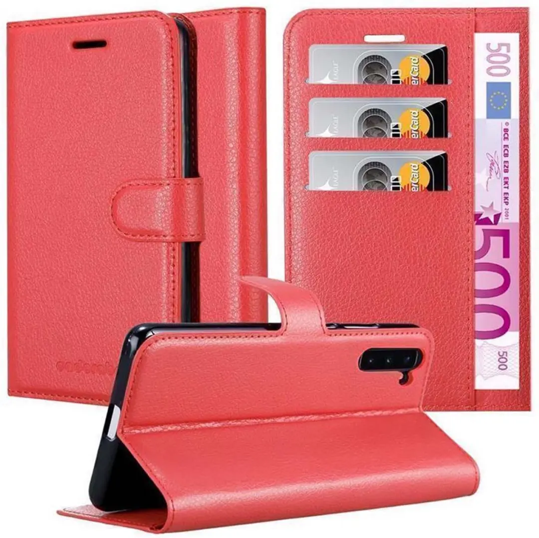 Cadorabo Hoesje geschikt voor Samsung Galaxy NOTE 10 in KARMIJN ROOD