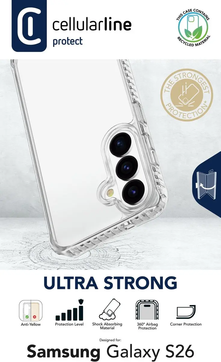 Cellularline Galaxy S26 Hoesje TETRA2GALS26T - Transparant - afbeelding 5 van 6
