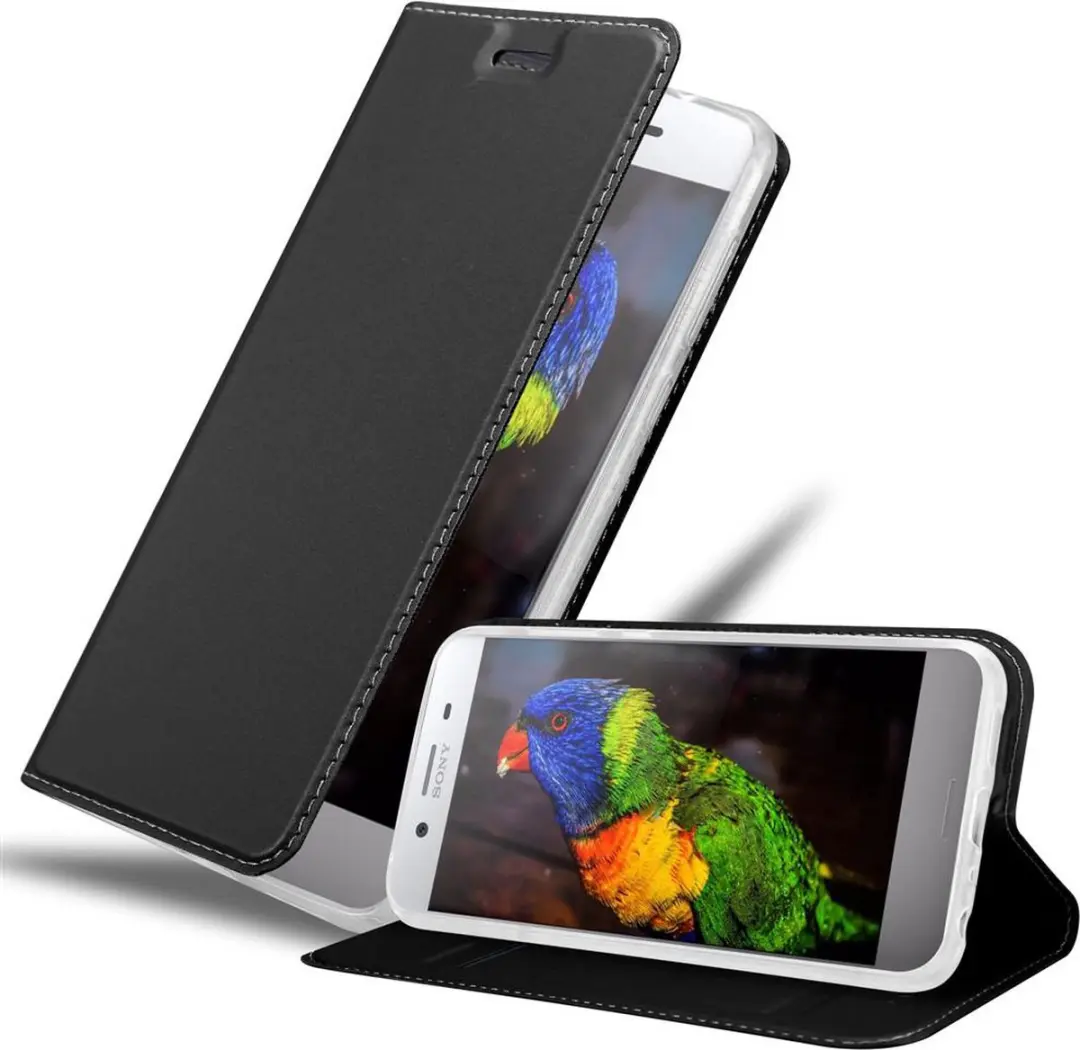 Cadorabo Hoesje geschikt voor Sony Xperia XZ PREMIUM in CLASSY ZWART