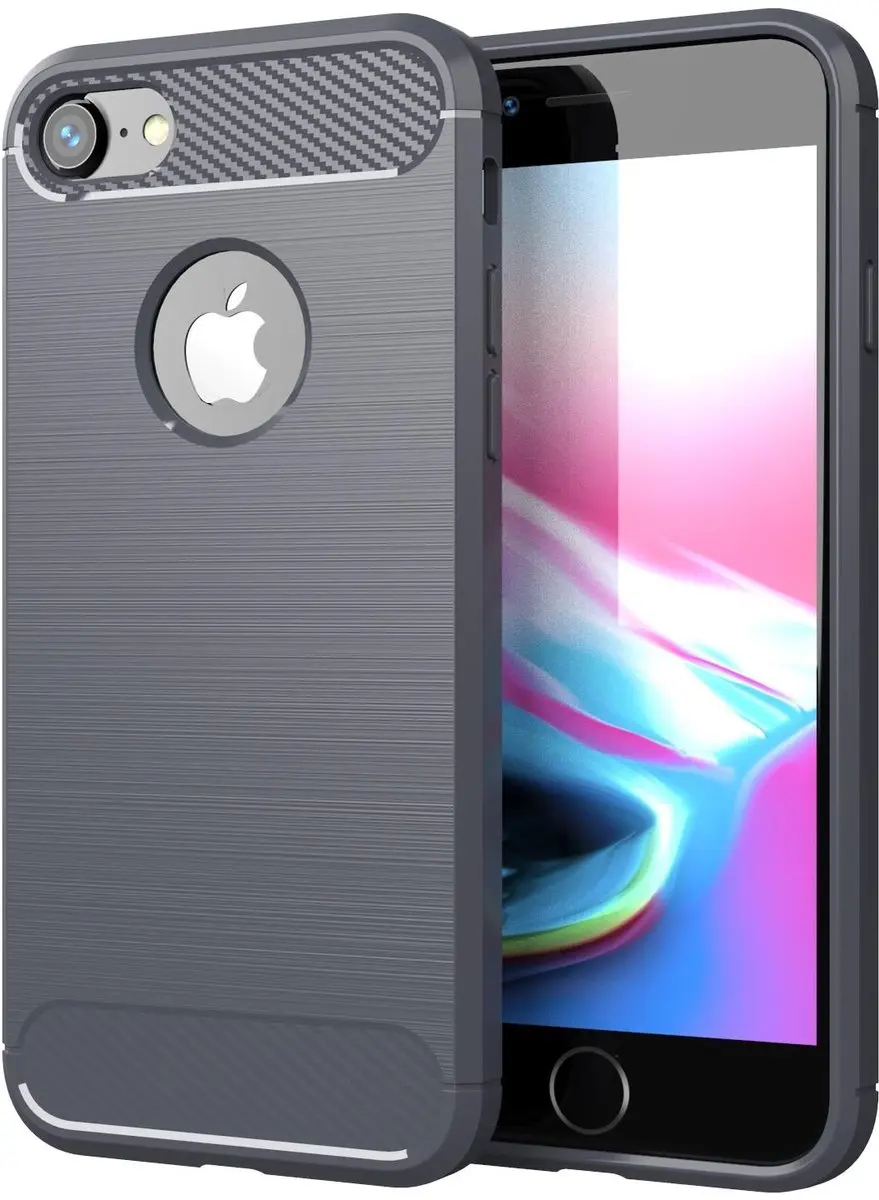 Cadorabo Hoesje geschikt voor Apple iPhone 7 / 7S / 8 in BRUSHED GRIJS