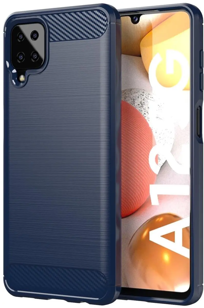 Cadorabo Hoesje geschikt voor Samsung Galaxy A12 / M12 in BRUSHED BLAUW