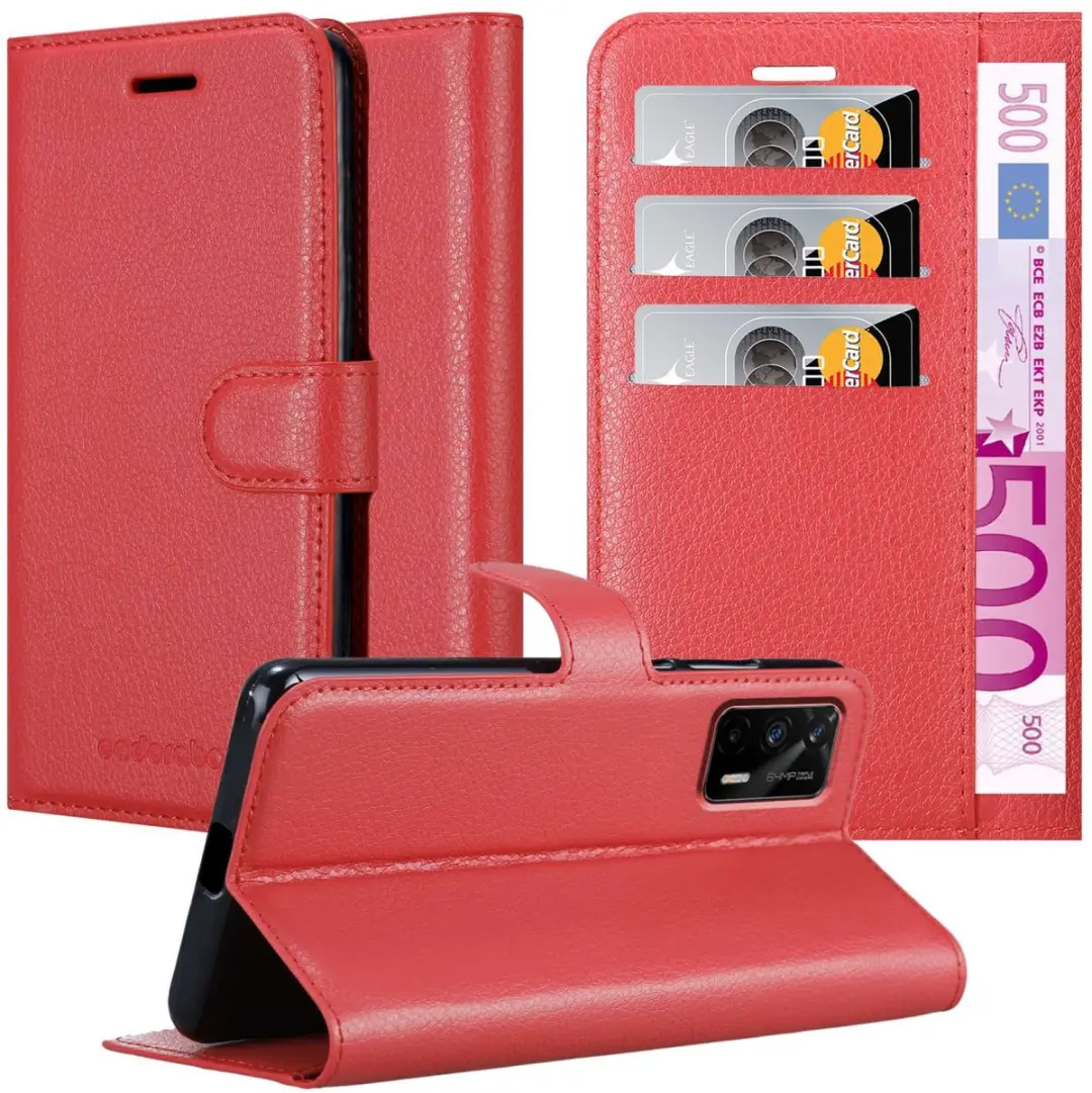 Cadorabo Hoesje geschikt voor Realme GT / GT Neo 2T / Q3 PRO in KARMIJN ROOD