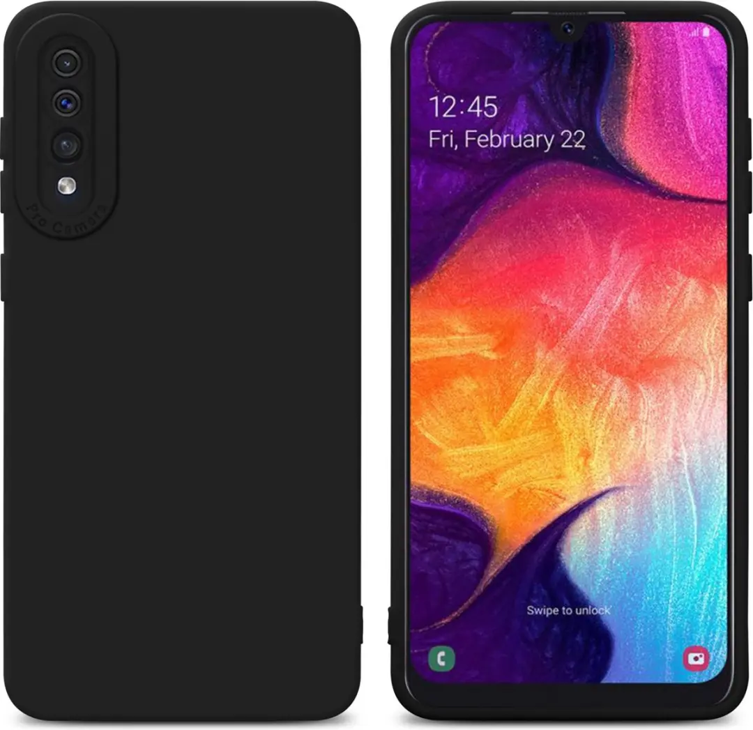 Cadorabo Hoesje geschikt voor Samsung Galaxy A50 4G / A50s / A30s in FLUID ZWART