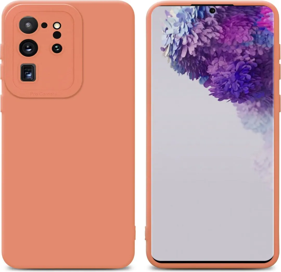 Cadorabo Hoesje geschikt voor Samsung Galaxy S20 ULTRA in FLUID LICHT ORANJE