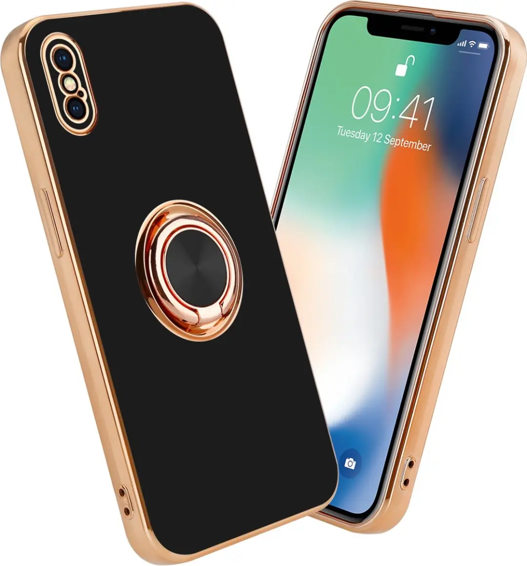 Cadorabo Hoesje geschikt voor Apple iPhone XS MAX in Glossy Zwart