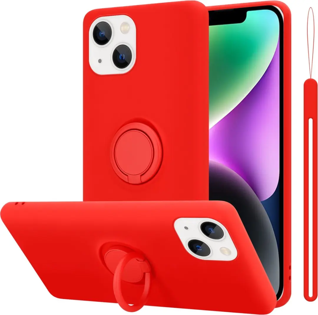 Cadorabo Hoesje geschikt voor Apple iPhone 14 in LIQUID ROOD