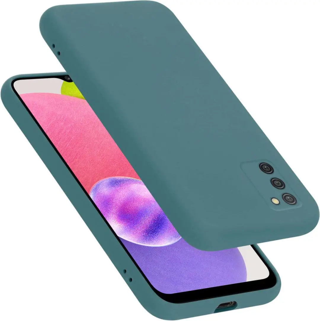 Cadorabo Hoesje geschikt voor Samsung Galaxy A03s in LIQUID GROEN