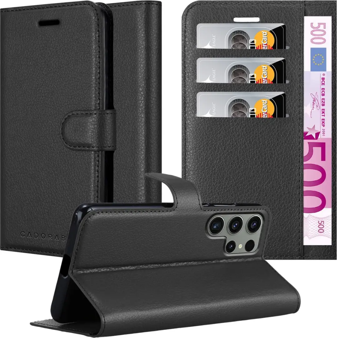 Cadorabo Hoesje geschikt voor Samsung Galaxy S23 ULTRA in PHANTOM ZWART