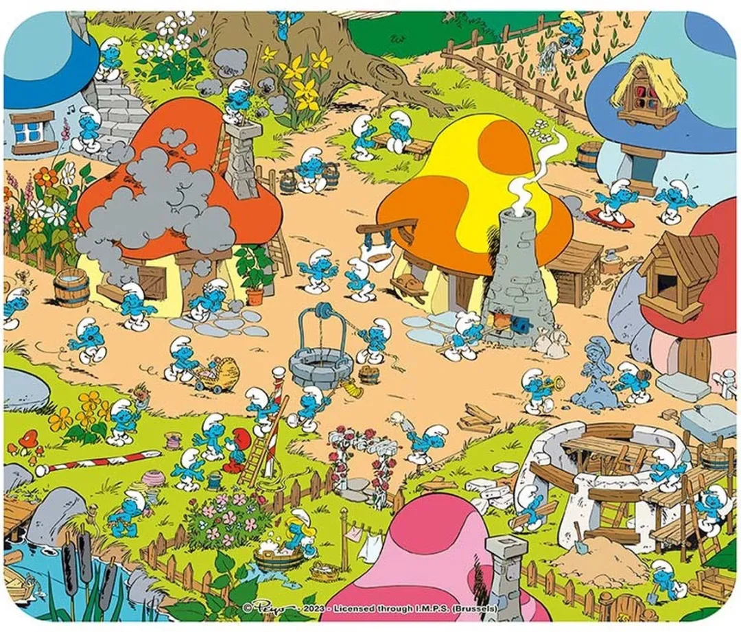 De Smurfen Muismat Het Smurfendorp - 23,5x20cm - Multicolor
