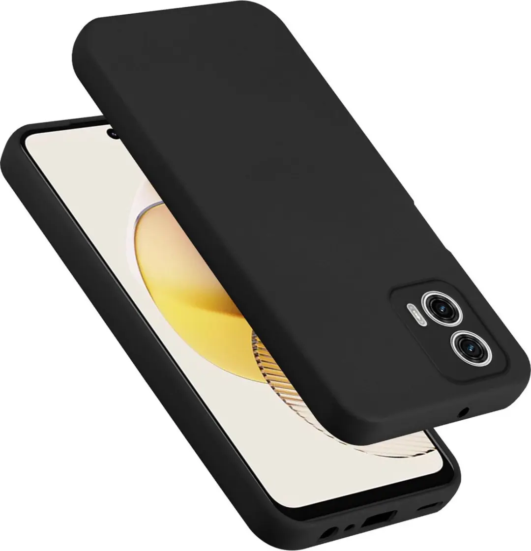 Cadorabo Hoesje geschikt voor Motorola Moto G73 in LIQUID ZWART