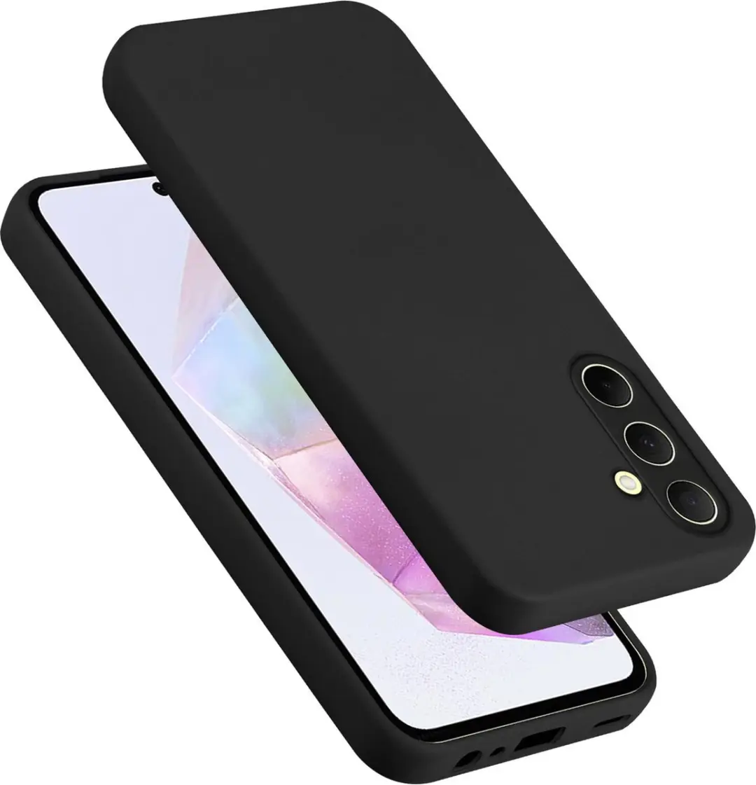 Cadorabo Hoesje geschikt voor Samsung Galaxy A35 in LIQUID ZWART