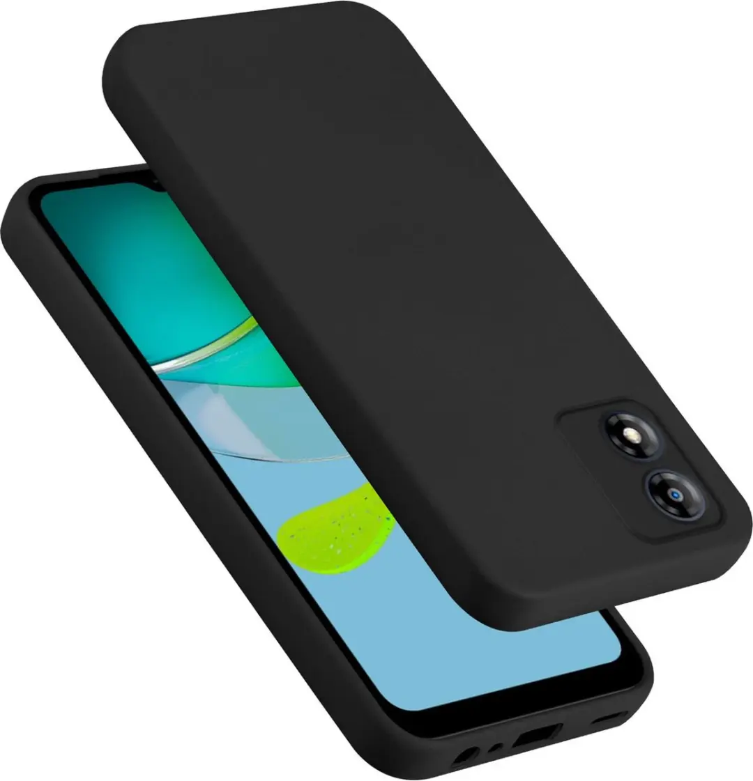 Cadorabo Hoesje geschikt voor Motorola Moto E13 in LIQUID ZWART
