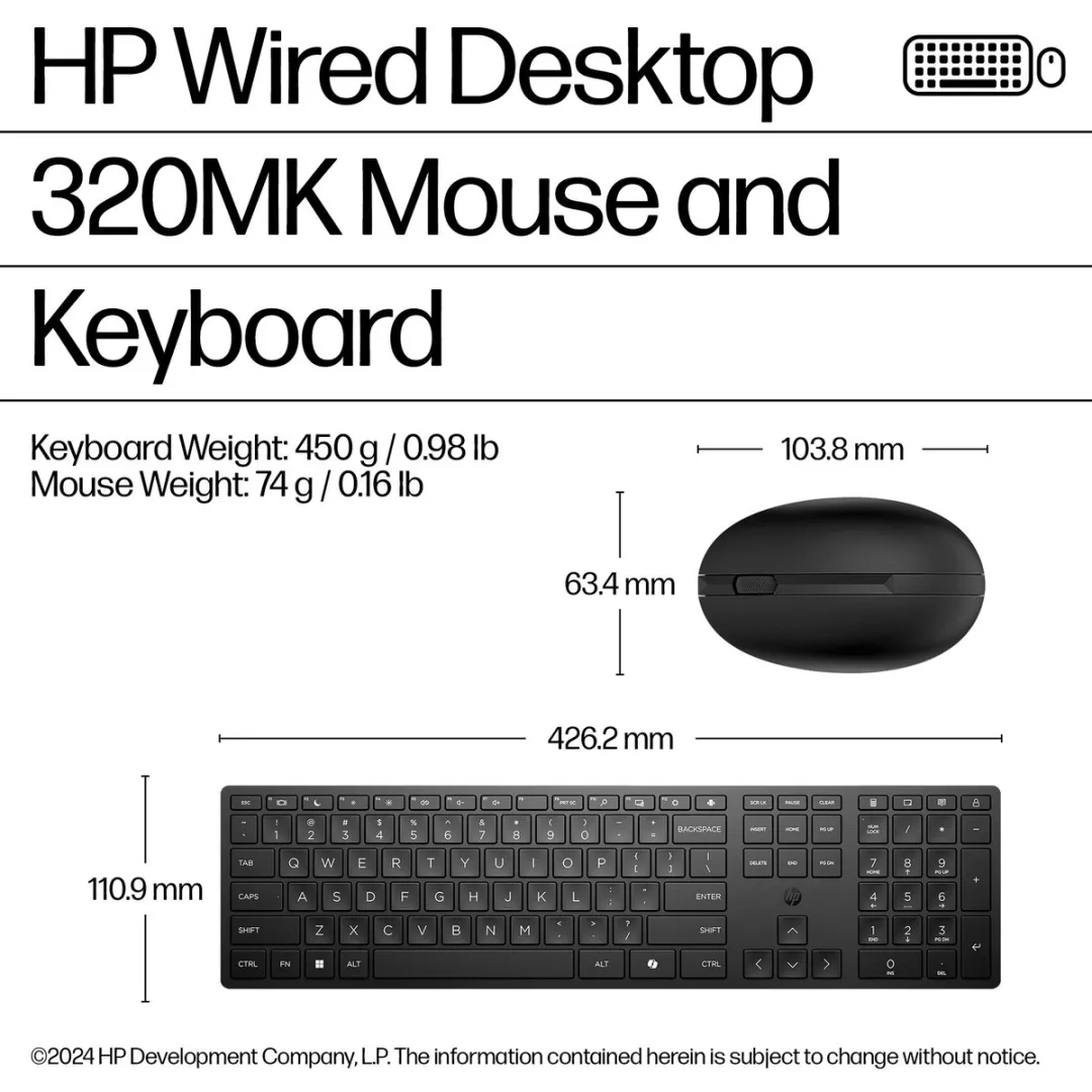HP 320MK Toetsenbord & Muis Set - Zwart