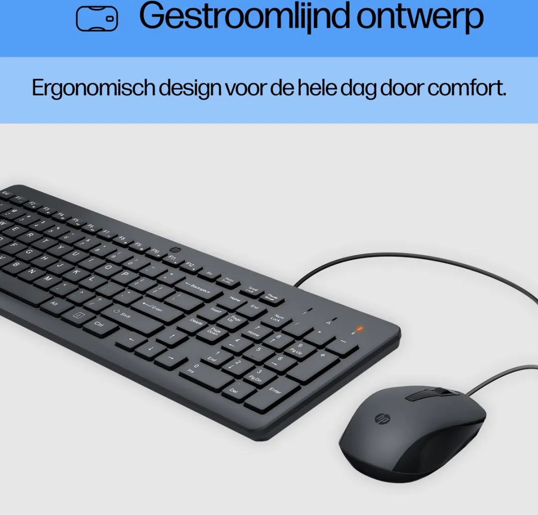 HP 150 Bedraad Toetsenbord & Muis Combinatie 240J7AA#ABB - Zwart
