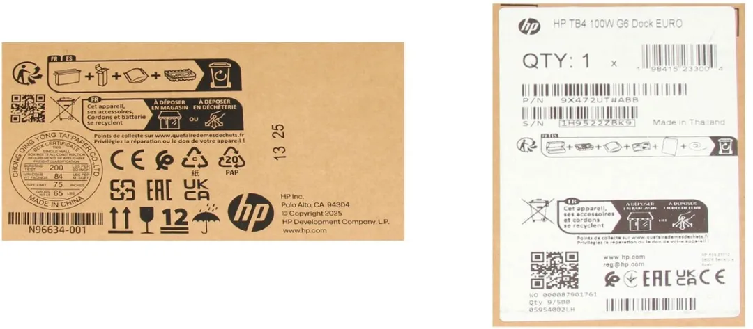 HP Thunderbolt 4 Dockingstation G6 P34015-001 - 100W - Grijs