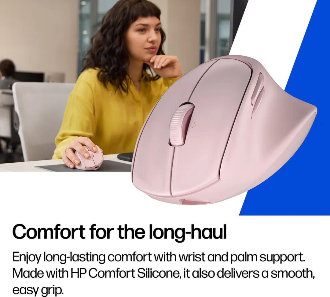 HP Tilt Ergonomische Muis 720M BH7N4AA#ABB - Draadloos Roze