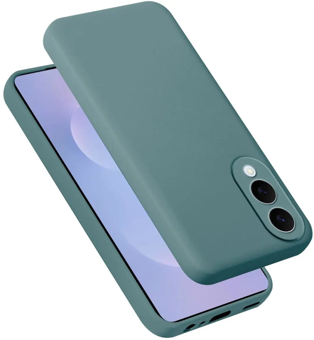 Cadorabo Hoesje geschikt voor Samsung Galaxy S25 Edge Case in Liquid Groen Besch