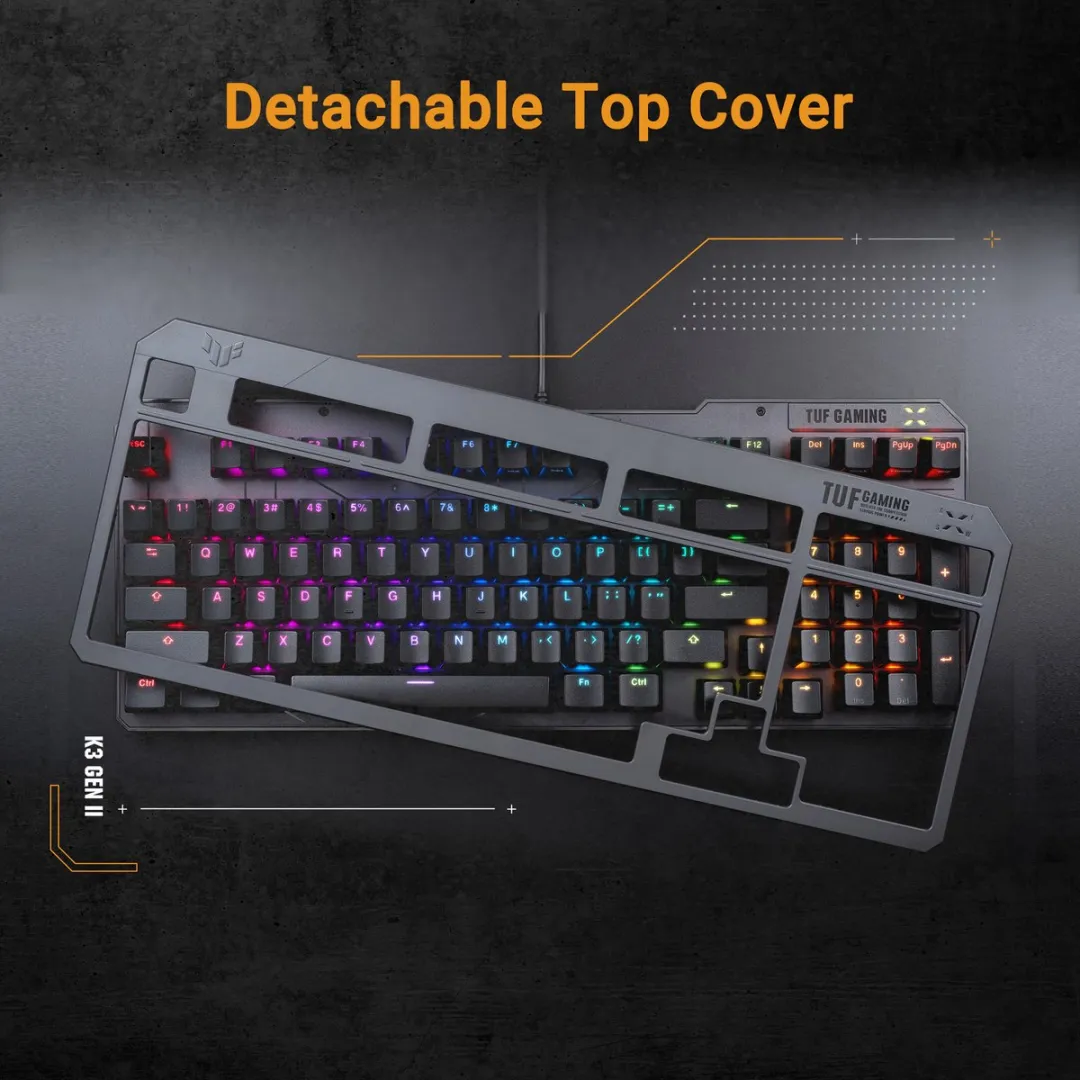 ASUS TUF Gaming K3 Gen II Mechanisch Toetsenbord - Kailh Red - Gun Metal Grijs - afbeelding 6 van 6