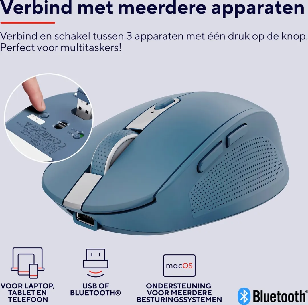 Trust Ozaa Compact 24934 Draadloze Muis - Blauw