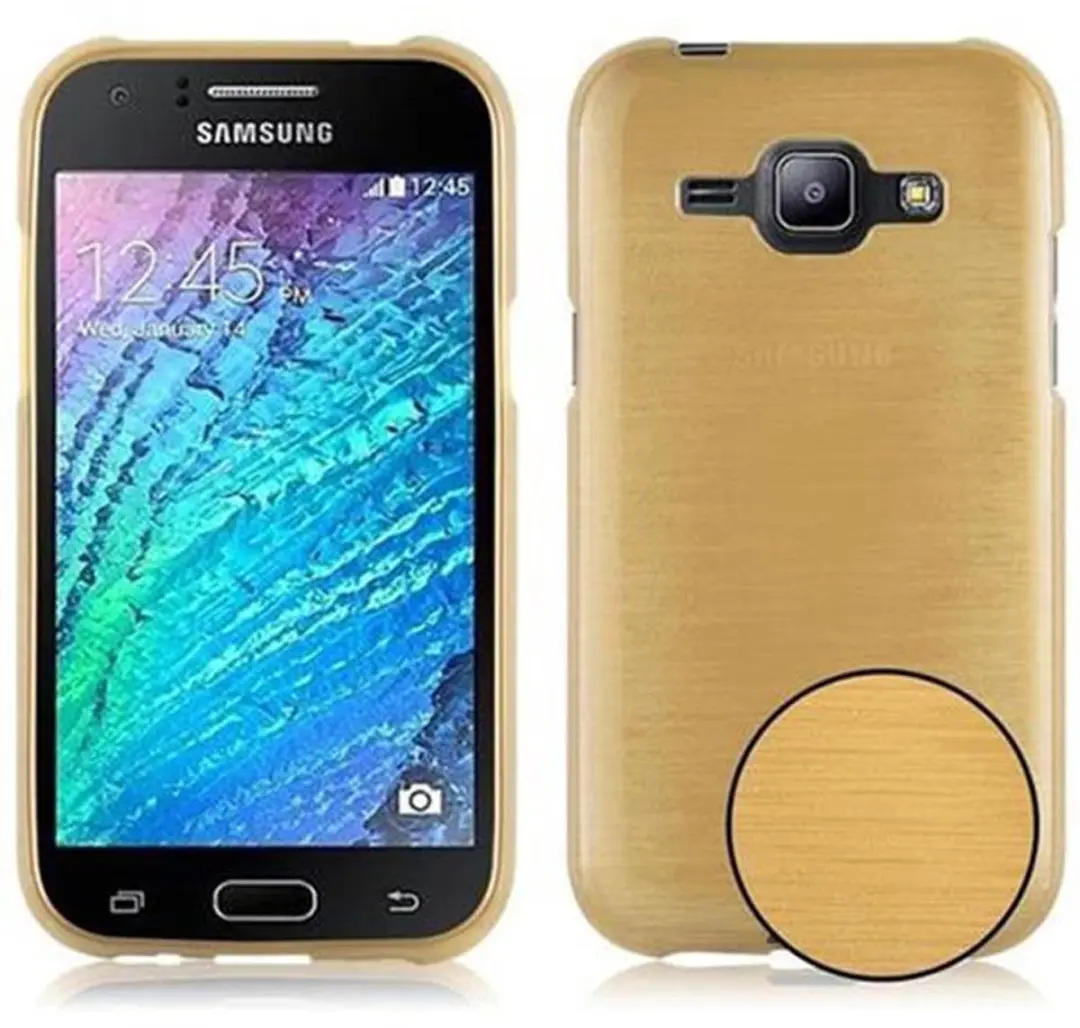 Cadorabo Hoesje geschikt voor Samsung Galaxy J1 2015 in GOUD