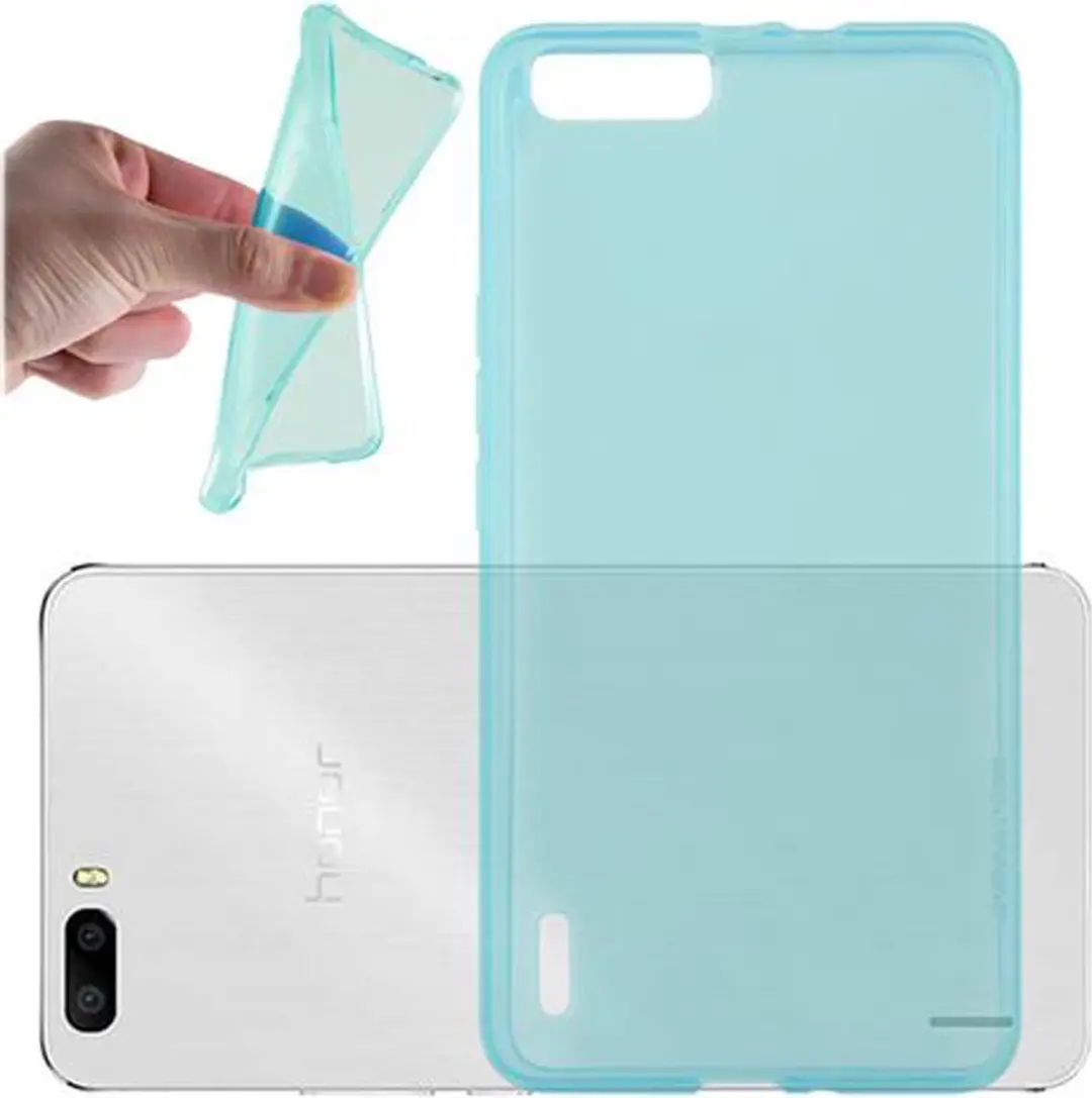 Cadorabo Hoesje geschikt voor Honor 6 PLUS in TRANSPARANT BLAUW