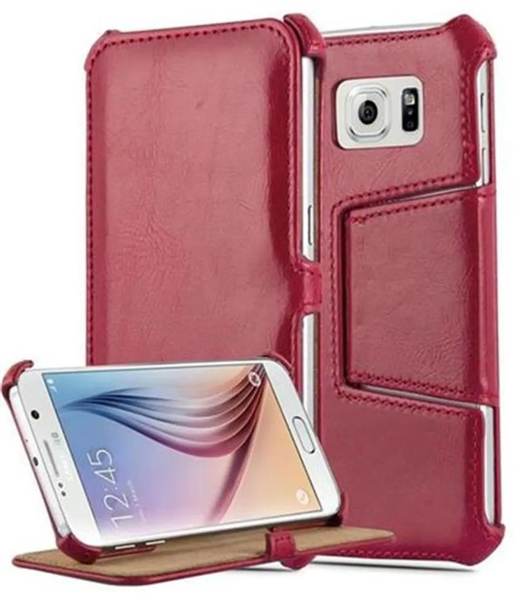 Cadorabo Hoesje geschikt voor Samsung Galaxy S6 in PASSIE ROOD
