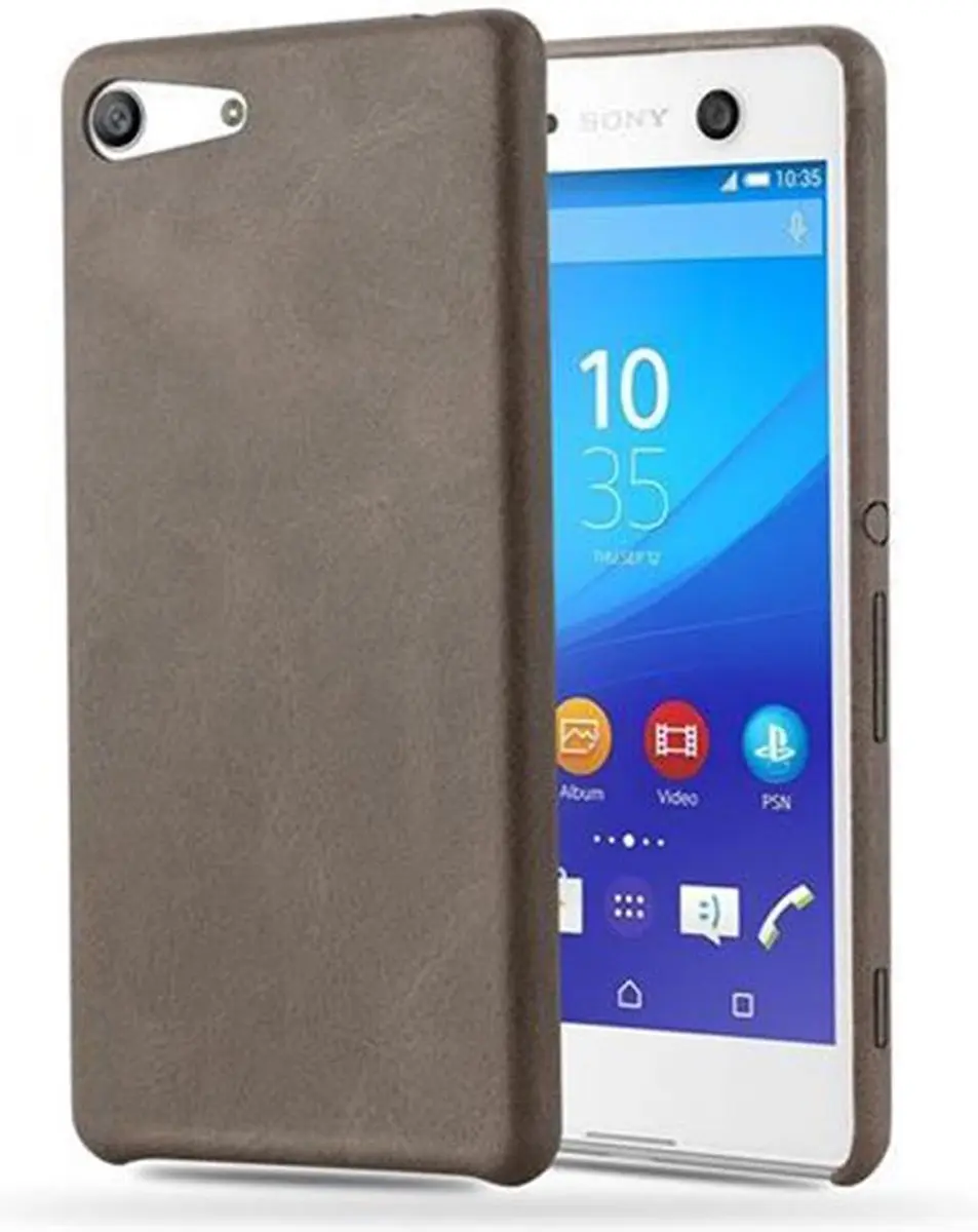 Cadorabo Hoesje geschikt voor Sony Xperia M5 in VINTAGE BRUIN