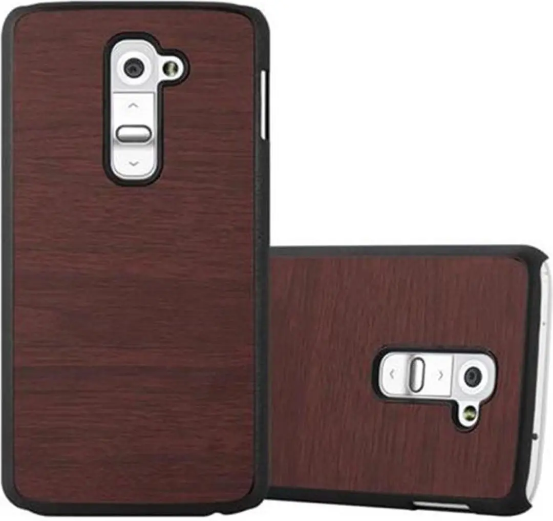 Cadorabo Hoesje geschikt voor LG G2 in WOODY KOFFIE