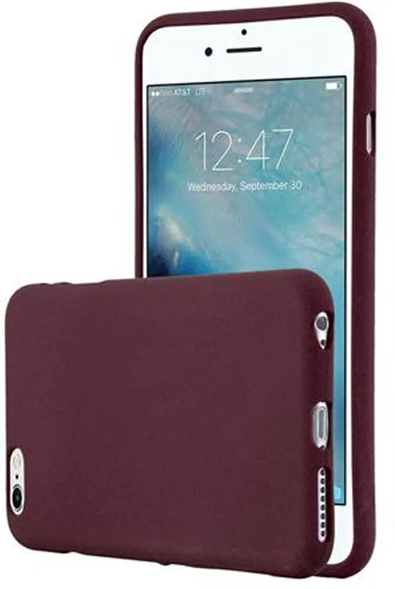 Cadorabo Hoesje geschikt voor Apple iPhone 6 / 6S in FROST BORDEAUX PAARS