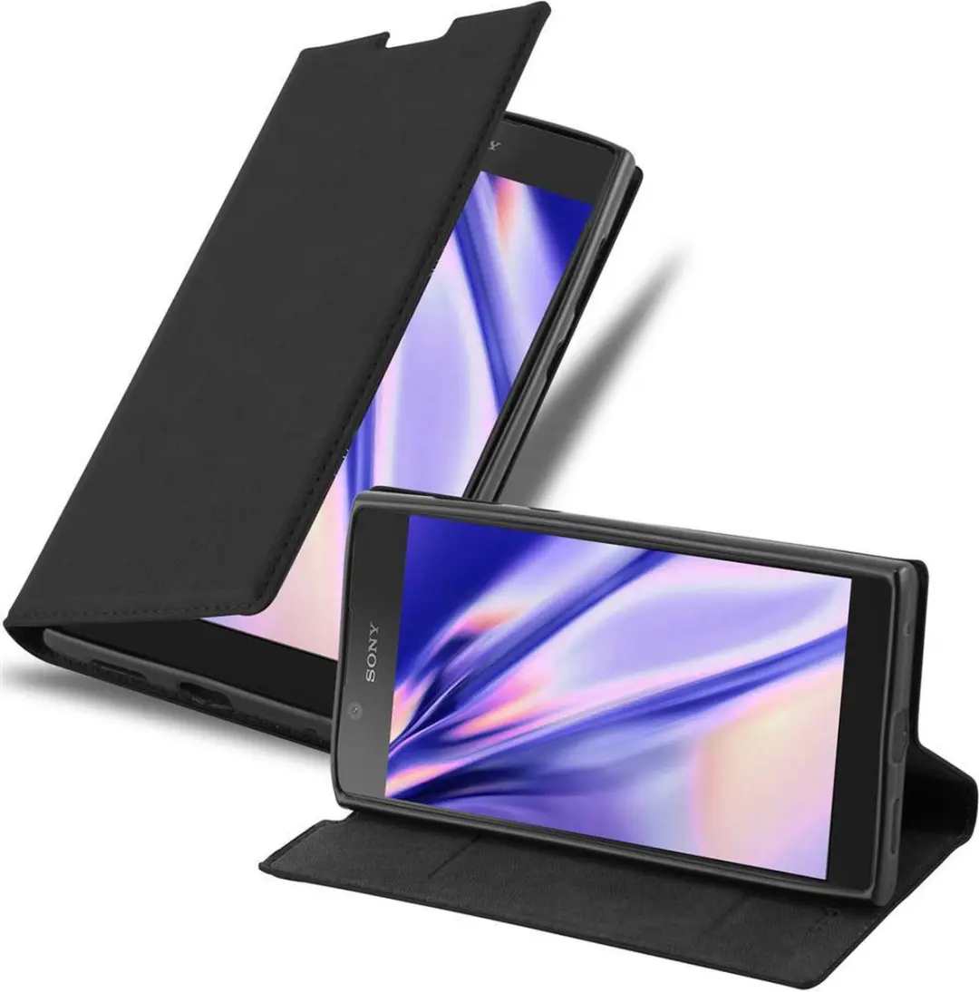 Cadorabo Hoesje geschikt voor Sony Xperia L1 in ZWARTE NACHT