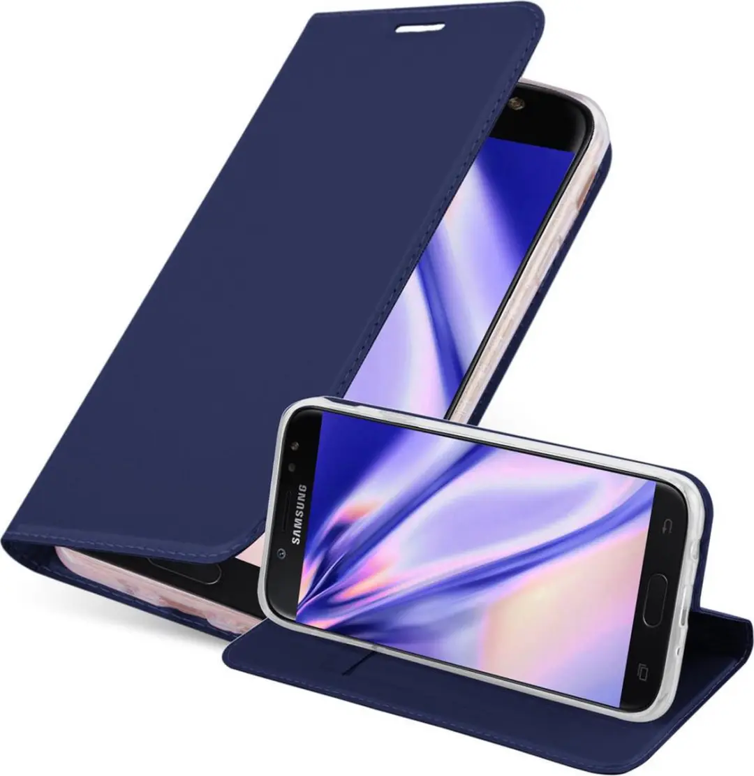 Cadorabo Hoesje geschikt voor Samsung Galaxy J7 2017 in CLASSY DONKER BLAUW