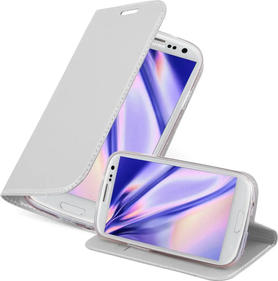 Cadorabo Hoesje geschikt voor Samsung Galaxy S3 MINI in CLASSY ZILVER