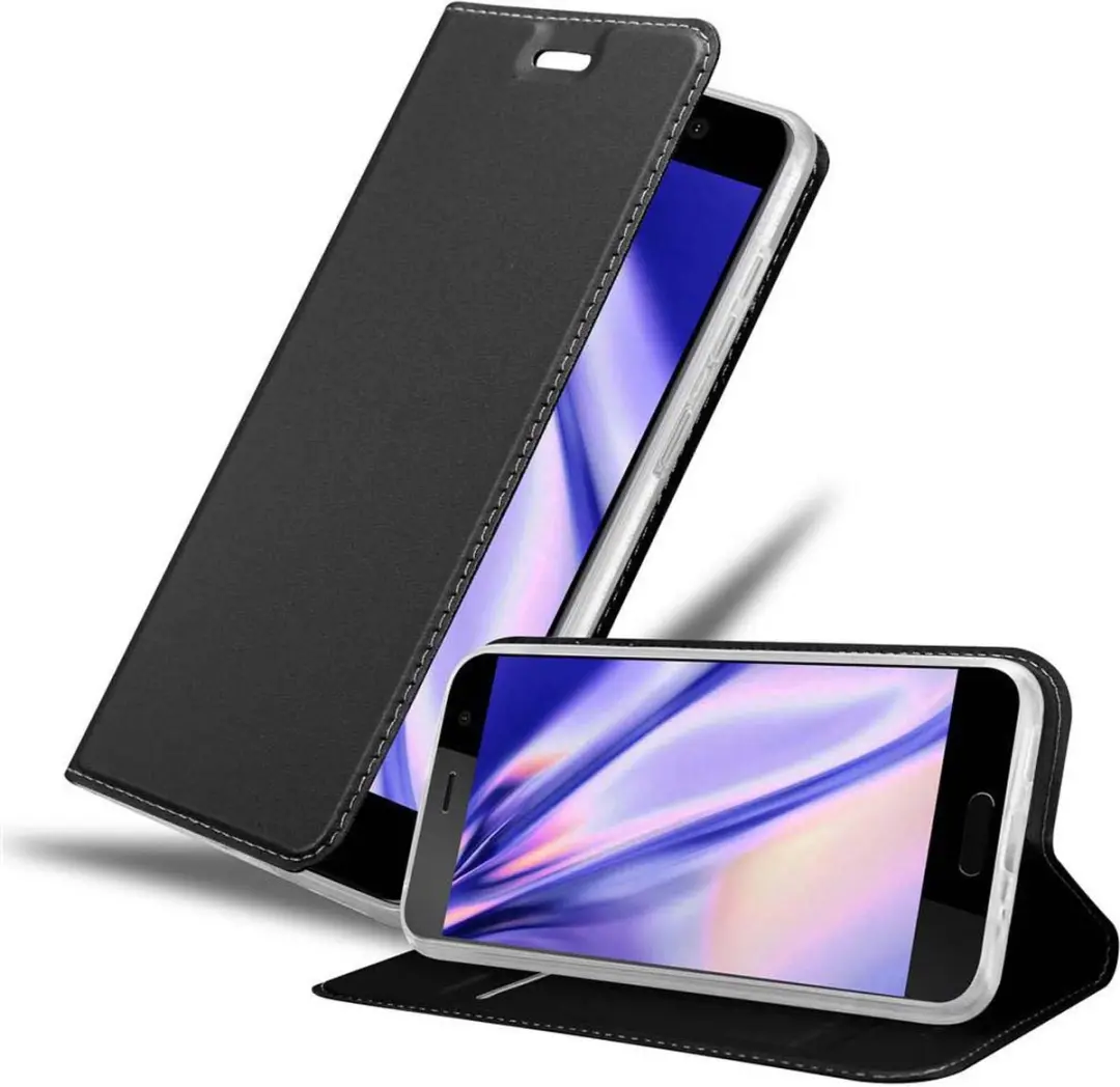 Cadorabo Hoesje geschikt voor HTC U PLAY in CLASSY ZWART
