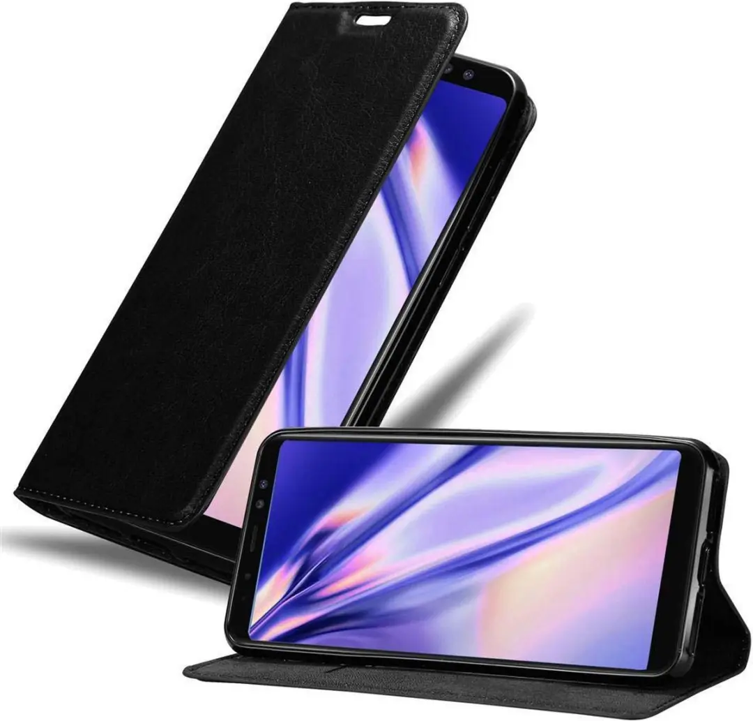 Cadorabo Hoesje geschikt voor Samsung Galaxy A8 2018 in ZWARTE NACHT