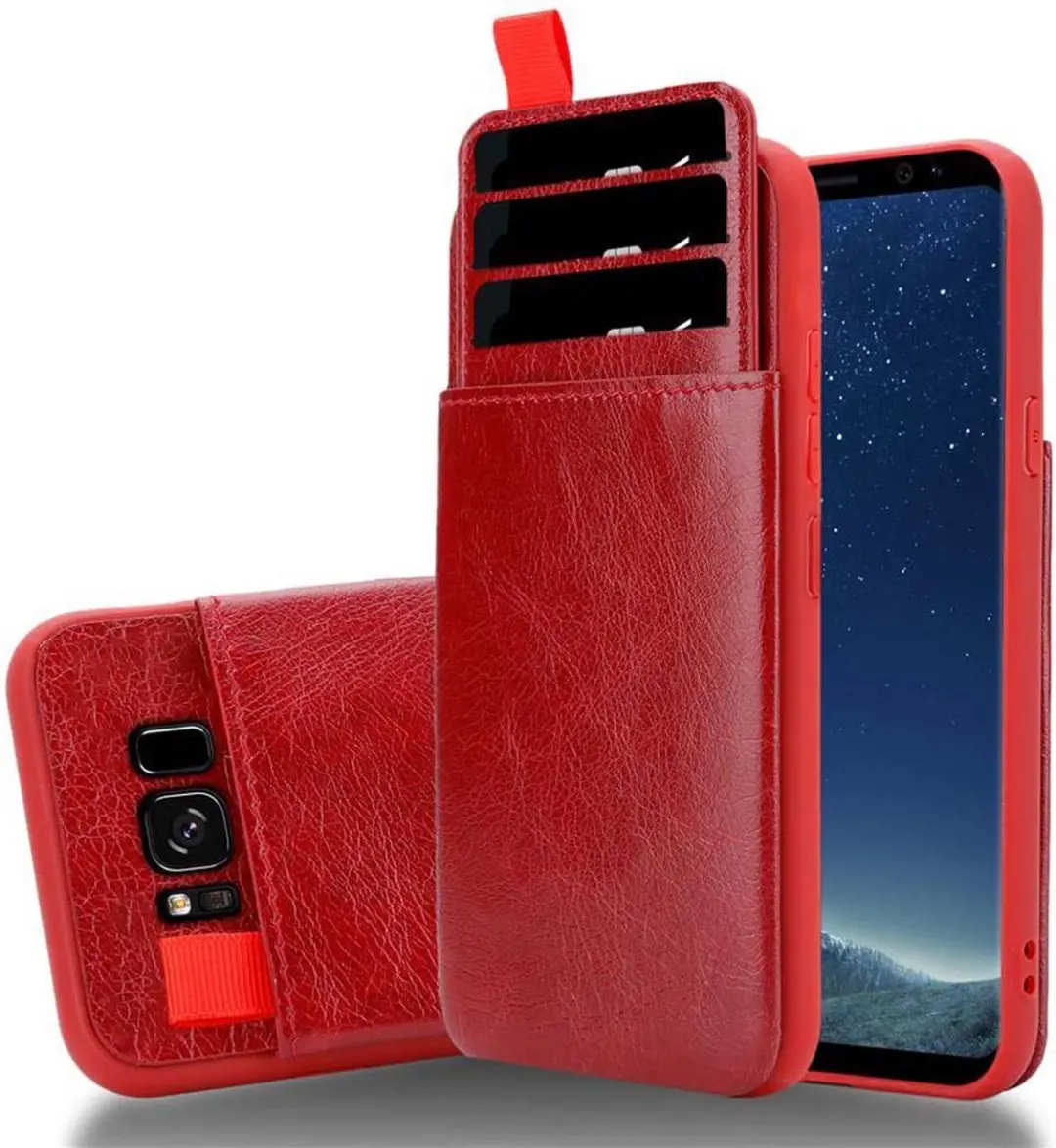 Cadorabo Hoesje geschikt voor Samsung Galaxy S8 PLUS in WILDE KERSEN ROOD