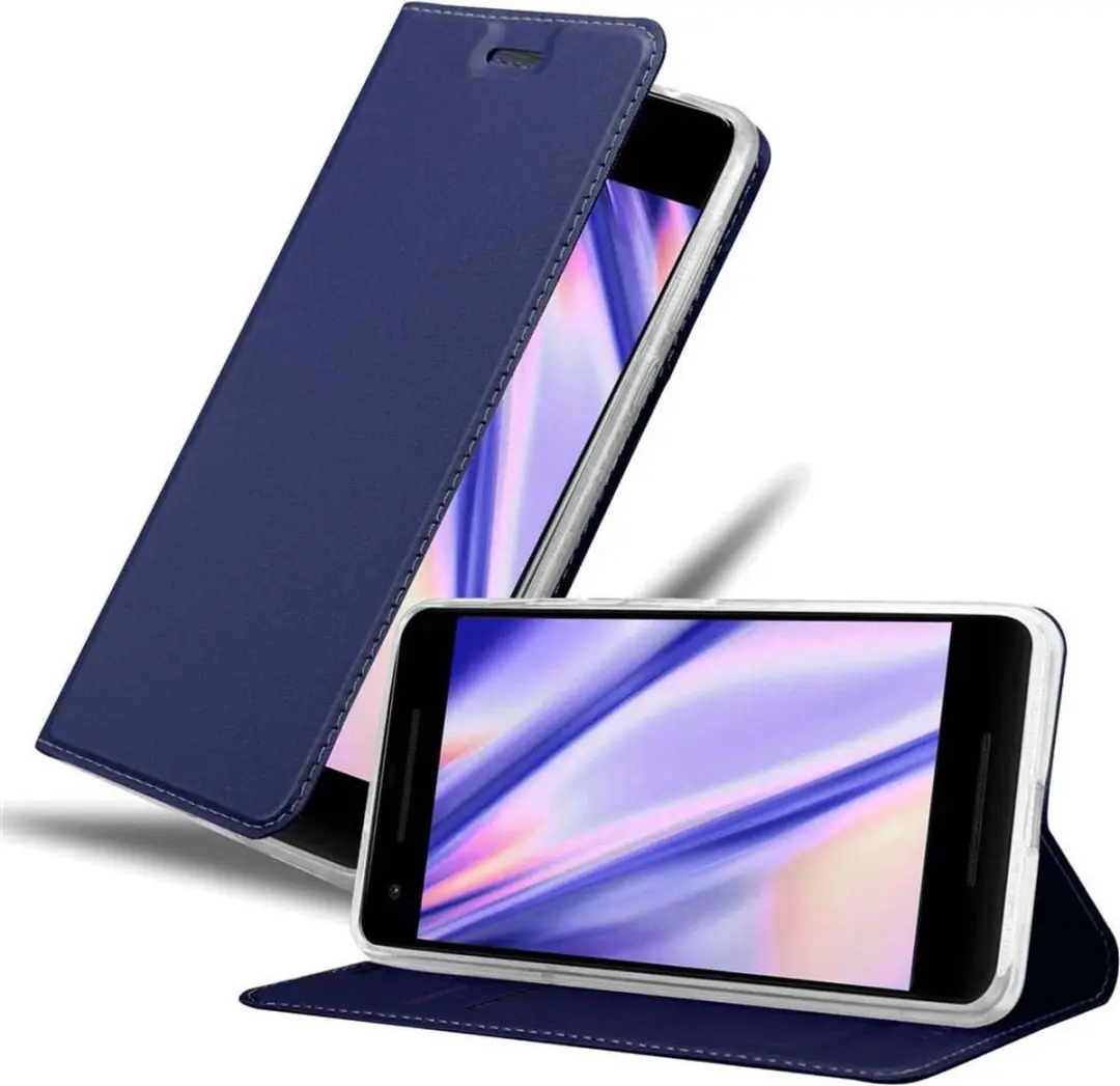Cadorabo Hoesje geschikt voor Google PIXEL 2 XL in CLASSY DONKER BLAUW