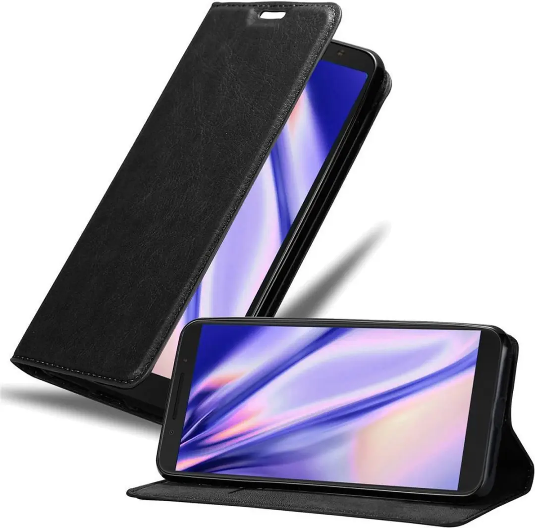 Cadorabo Hoesje geschikt voor Alcatel 3L 2019 in ZWARTE NACHT