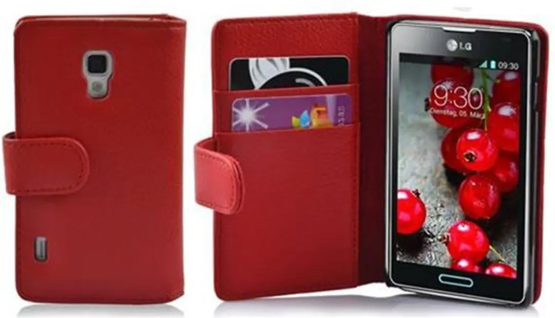 Cadorabo Hoesje geschikt voor LG OPTIMUS L7 II in INFERNO ROOD